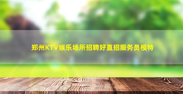 郑州KTV娱乐场所招聘好直招服务员模特